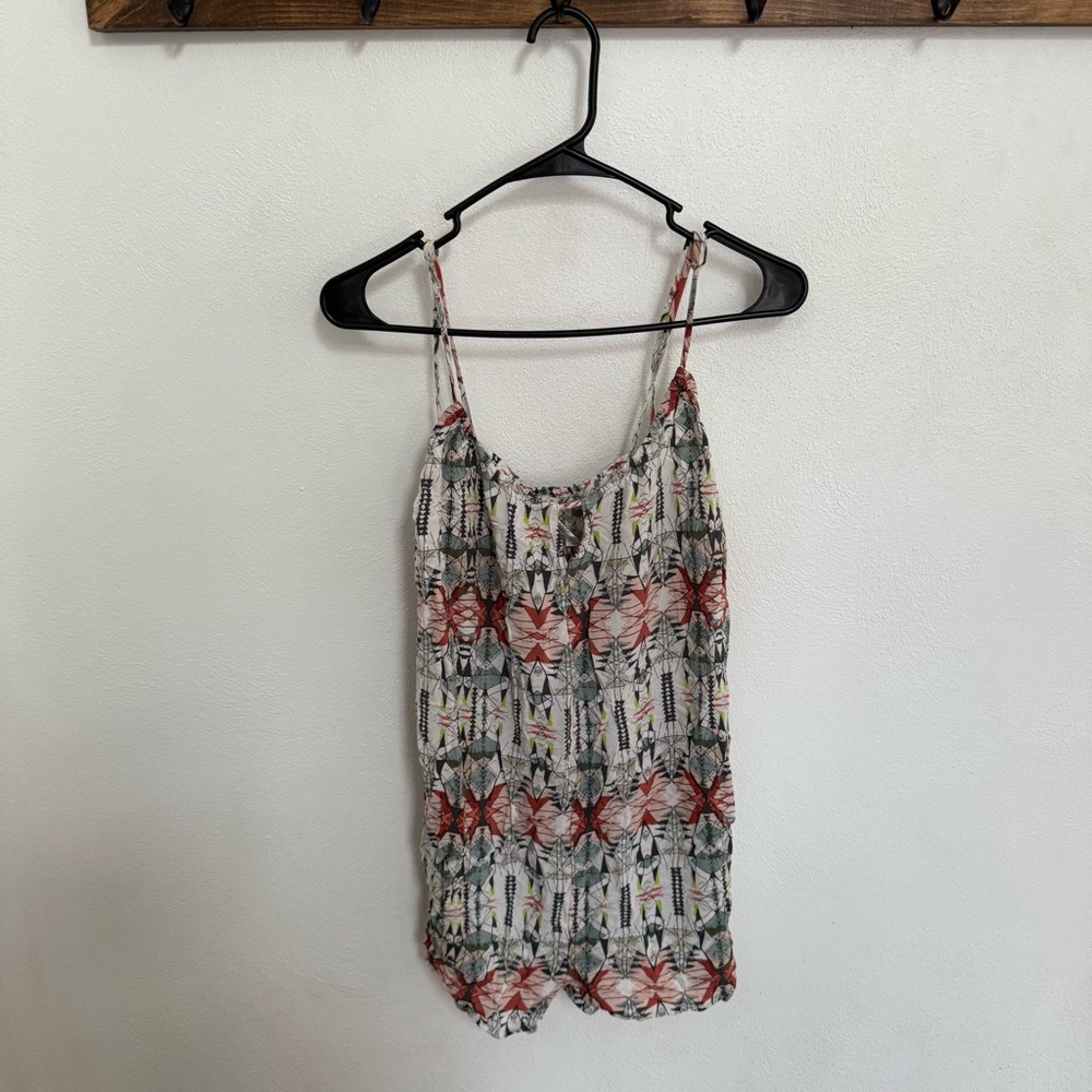 Aeropostale Abstract Print Spaghetti Strap Romper